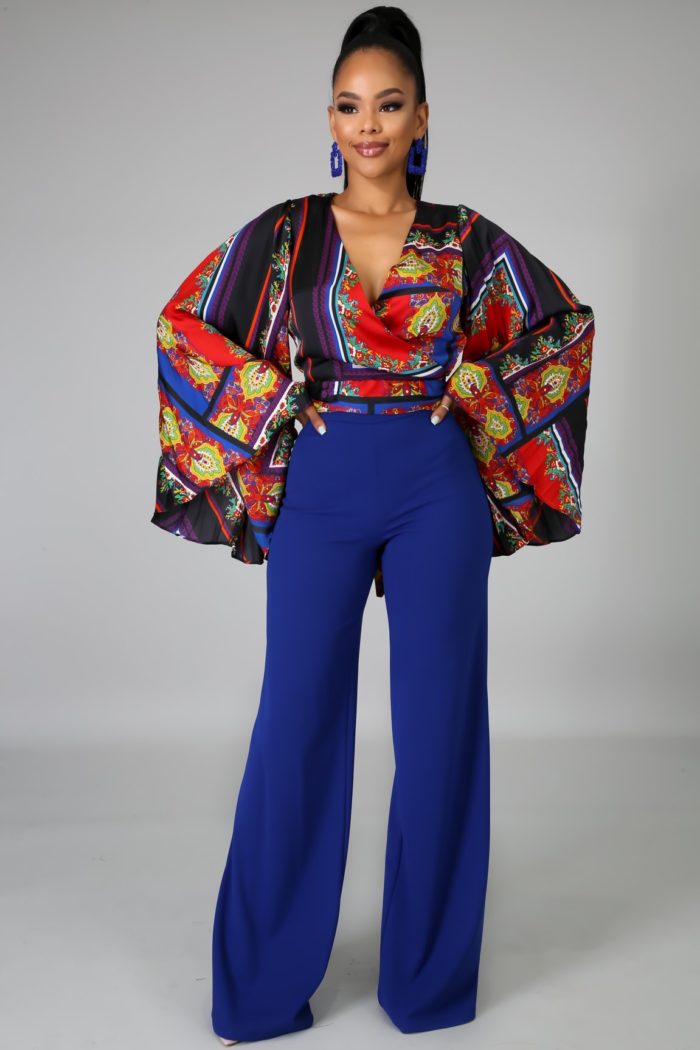 Multi Color Kimono Style Wrap Top with Open Back – Critique’ Boutique