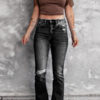 Women's Ripped High Waist Vintage Stretch Bootcut Jeans